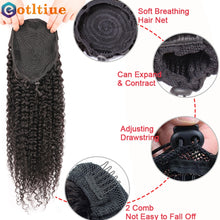 Load image into Gallery viewer, Long Inch Drawstring Ponytail Human Hair Kinky Curly Brazilian Remy Human Hair Ponytail Human Hair Extensions Clip In For Women