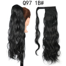 Load image into Gallery viewer, Synthetic Wave Ponytail Long Hollywood Wave Ponytail Wrap Around Body Wave Clip in Hairpiece Blonde Curly Ponytail for Women