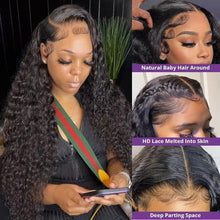 Load image into Gallery viewer, Water Wave Lace Front Human Hair Wig 360 Full Lace Wig Human Hair Pre Plucked Wigs for Women Deep Wave Lace Frontal Closure Wig