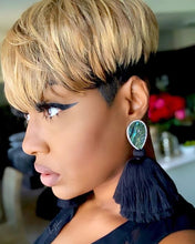 Load image into Gallery viewer, BeiSDWig Mixed Synthetic Wigs for Black/White Women Short Green Hair Wig Heat Reistant Hairstyles for Women Haircuts