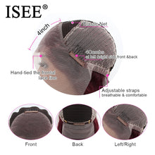 Load image into Gallery viewer, ISEE Hair Wig 99j Burgundy 13x4 HD Transparent Lace Front Wig Malaysian Straight Human Hair Wig For Women 4X4 Lace Closure Wig