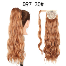 Load image into Gallery viewer, Synthetic Wave Ponytail Long Hollywood Wave Ponytail Wrap Around Body Wave Clip in Hairpiece Blonde Curly Ponytail for Women