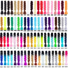 Load image into Gallery viewer, 24'' 100G Synthetic Jumbo Braiding Hair Ombre Rainbow Hair Extensions Festival Jumbo Crochet Hair Weaving Box Braids Hairpieces