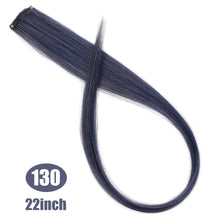 Load image into Gallery viewer, Lupu Synthetic Colorful Highlight Rainbow Hair Extensions Clip In One Piece 22 Inches Long Straight False Hair Pieces For Women