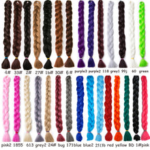 Load image into Gallery viewer, VERVES Braiding Hair One Piece Synthetic 82 Inch Heat Fiber Braid 165g/Piece Black Pure Color Jumbo Braid Hair Extensions