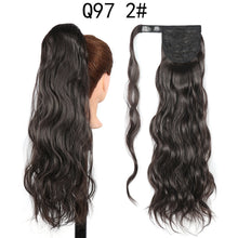 Load image into Gallery viewer, Synthetic Wave Ponytail Long Hollywood Wave Ponytail Wrap Around Body Wave Clip in Hairpiece Blonde Curly Ponytail for Women