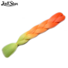 Load image into Gallery viewer, Full Star 24 Inch Synthetic Braiding Hair Jumbo Braids Ombre Jumbo Hair Extension For Women DIY Hair Braids Blue Green Yellow