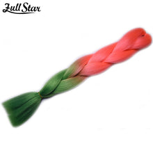 Load image into Gallery viewer, Full Star 24 Inch Synthetic Braiding Hair Jumbo Braids Ombre Jumbo Hair Extension For Women DIY Hair Braids Blue Green Yellow