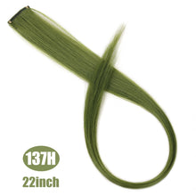 Load image into Gallery viewer, Lupu Synthetic Colorful Highlight Rainbow Hair Extensions Clip In One Piece 22 Inches Long Straight False Hair Pieces For Women