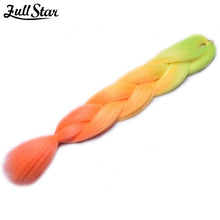 Load image into Gallery viewer, Full Star 24 Inch Synthetic Braiding Hair Jumbo Braids Ombre Jumbo Hair Extension For Women DIY Hair Braids Blue Green Yellow