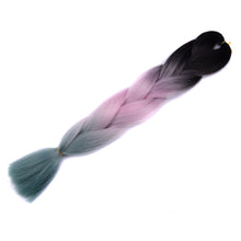 Load image into Gallery viewer, Full Star 24 Inch Synthetic Braiding Hair Jumbo Braids Ombre Jumbo Hair Extension For Women DIY Hair Braids Blue Green Yellow