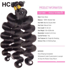 Load image into Gallery viewer, Body Wave Bundles Human Hair Brazilian Hair Weave Extensions 1/3/4 PCS Remy Human Hair 10-40inch Body Wave Hair Extensions
