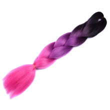 Load image into Gallery viewer, Full Star 24 Inch Synthetic Braiding Hair Jumbo Braids Ombre Jumbo Hair Extension For Women DIY Hair Braids Blue Green Yellow