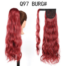 Load image into Gallery viewer, Synthetic Wave Ponytail Long Hollywood Wave Ponytail Wrap Around Body Wave Clip in Hairpiece Blonde Curly Ponytail for Women