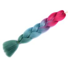 Load image into Gallery viewer, Full Star 24 Inch Synthetic Braiding Hair Jumbo Braids Ombre Jumbo Hair Extension For Women DIY Hair Braids Blue Green Yellow