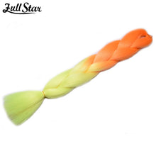 Load image into Gallery viewer, Full Star 24 Inch Synthetic Braiding Hair Jumbo Braids Ombre Jumbo Hair Extension For Women DIY Hair Braids Blue Green Yellow