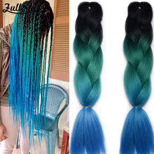 Load image into Gallery viewer, Full Star 24 Inch Synthetic Braiding Hair Jumbo Braids Ombre Jumbo Hair Extension For Women DIY Hair Braids Blue Green Yellow