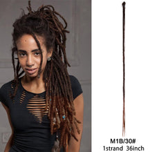 Load image into Gallery viewer, 5 Strands Synthetic 20 36inch Handmade Dreadlocks Hair Extensions Crochet Braid Hairpiece For Women/Men Pink Blue Crochet Hair