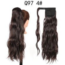 Load image into Gallery viewer, Synthetic Wave Ponytail Long Hollywood Wave Ponytail Wrap Around Body Wave Clip in Hairpiece Blonde Curly Ponytail for Women