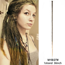 Load image into Gallery viewer, 5 Strands Synthetic 20 36inch Handmade Dreadlocks Hair Extensions Crochet Braid Hairpiece For Women/Men Pink Blue Crochet Hair
