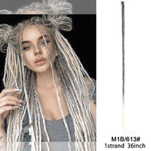 Load image into Gallery viewer, 5 Strands Synthetic 20 36inch Handmade Dreadlocks Hair Extensions Crochet Braid Hairpiece For Women/Men Pink Blue Crochet Hair