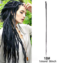 Load image into Gallery viewer, 5 Strands Synthetic 20 36inch Handmade Dreadlocks Hair Extensions Crochet Braid Hairpiece For Women/Men Pink Blue Crochet Hair