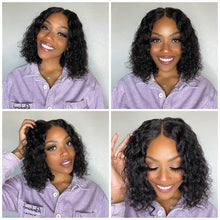 Load image into Gallery viewer, Short Curly Human Hair Bob Wig Water Lace Front Human Hair Wigs For Women Pre Plucked Peruvian Glueless 13x4 Lace Front Wig