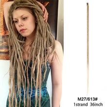 Load image into Gallery viewer, 5 Strands Synthetic 20 36inch Handmade Dreadlocks Hair Extensions Crochet Braid Hairpiece For Women/Men Pink Blue Crochet Hair