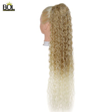 Load image into Gallery viewer, BOL 32Inch Long Kinky Curly Ponytail Hair Extensions Human Hair Feeling Synthetic Drawstring Ponytail Soft and Natural for Women