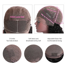 Load image into Gallery viewer, UNice Stunning #33B Reddish Brown Color Deep Wave lace Frontal Wig Autumn Breeze 180 Density 100% Human Hair Lace Wig for Women