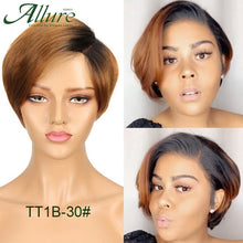 Load image into Gallery viewer, Short Blonde Pixie Cut Bob Human Hair Wigs Natural Black Part Lace Front Wigs Women Cheap Brazilian Human Hair Lace Wig Allure
