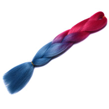 Load image into Gallery viewer, Full Star 24 Inch Synthetic Braiding Hair Jumbo Braids Ombre Jumbo Hair Extension For Women DIY Hair Braids Blue Green Yellow