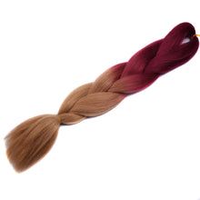 Load image into Gallery viewer, Full Star 24 Inch Synthetic Braiding Hair Jumbo Braids Ombre Jumbo Hair Extension For Women DIY Hair Braids Blue Green Yellow