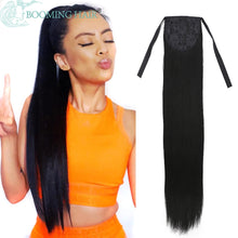 Load image into Gallery viewer, Curly Ponytail Extensions Clip in Synthetic Drawstring Ponytail Wig Long 32Inch Water Wave Afro Pony Tail Women Hairpiece False