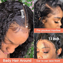 Load image into Gallery viewer, 13x6 Mongolian Kinky Curly HD Transparent Lace Front Wigs Human Hair For Women Pre Plucked Curly Human Hair Full Lace Wigs 30 In