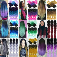Load image into Gallery viewer, Qp hair 24 inch Ombre Color Synthetic Hair Braids Pre Stretched Wholesale Jumbo Braiding KaneKalon Hair Extensions 100g/pcs