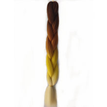 Load image into Gallery viewer, Pervado Hair 1pc 24" 100G/PC Ombre Jumbo Braids Crochet Hair Synthetic Braiding Hair Extension Yaki Bulk Red Green Rasta Color