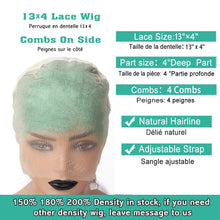 Load image into Gallery viewer, Sexay Mint Green Short Bob Wig Human Hair 13x4 Lace Frontal Human Hair Wigs Pre Plucked 150% Light Green Colored Lace Front Wigs
