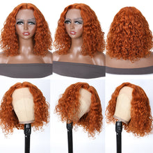 Load image into Gallery viewer, Unice Hair Orange Color Water Wave Wig 13x5x1 Bob Wig Human Hair Pre plucked Brazilian T Part Lace Wig Human Hair
