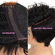 Load image into Gallery viewer, Short Curly Human Hair Wigs For Girls Pxie Cut Lace Front Wigs For Black Women Pre plucked Cheap HD Lace Wig Glueless