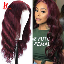 Load image into Gallery viewer, 99J Body Wave 13x4 Lace Front Human Hair Wigs 4x4 Lace Closure Wigs Remy Lace Frontal Wigs For Women