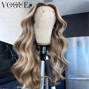 Ash Brown Highlight Human Hair Lace Frontal Wig 613 HD Lace Frontal Wig 13x6 13x4 Body Wave Colored Human Hair Wigs 150 Density