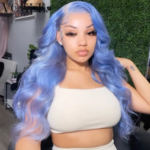 Load image into Gallery viewer, 13x6 Blue Body Wave Lace Front Human Hair Wigs 13x4 Transparent Lace Frontal Wig For Women Glueless 4x4 Closure Wig 150% Density
