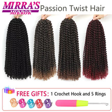 Load image into Gallery viewer, Water Wave Passion Twist Crochet Hair 14/18/24 Inch Crochet Passion Twist Hair Synthetic Braids Ombre Braiding Hair Extensions
