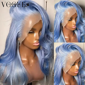 13x6 Blue Body Wave Lace Front Human Hair Wigs 13x4 Transparent Lace Frontal Wig For Women Glueless 4x4 Closure Wig 150% Density