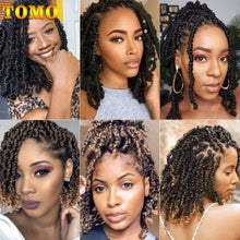 Load image into Gallery viewer, TOMO 8Inch Bomb Twist Hair Pre-Twisted Passion Twist Crochet Braids Short Curly Synthetic Spring Twist Braiding Hair Extensions
