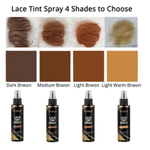 Load image into Gallery viewer, Lace Tint Spray For Lace Wigs Dark Brown Middle Brown Light Brown Lace Tint Spray For Closures, Wigs And Closure Front 100Ml
