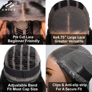 Unice Hair Wear Go Lace Wig Real Glueless Wig Breathable Open Cap Pre-cut 6x4.75 Lace Wig Deep Curly Lace Wigs Best Summer Wig