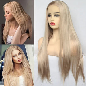 Vogue Natural Blonde Lace Front Wig Pre Plucked Heat Resistant