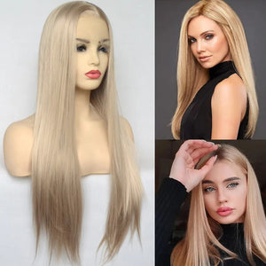 Vogue Natural Blonde Lace Front Wig Pre Plucked Heat Resistant